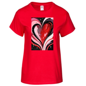 heart t shirt red